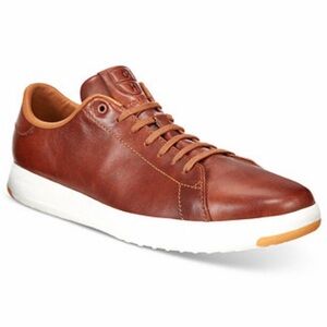 Cole Haan Men's GrandPro Tennis Sneaker; Brown Leather Sneakers; 11 Medium